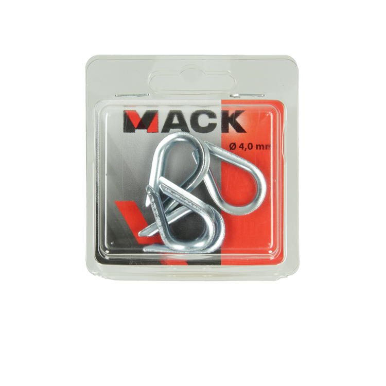 Mack 1006869 - 4 manguitos galvanizados bl 4mm | 5 piezas