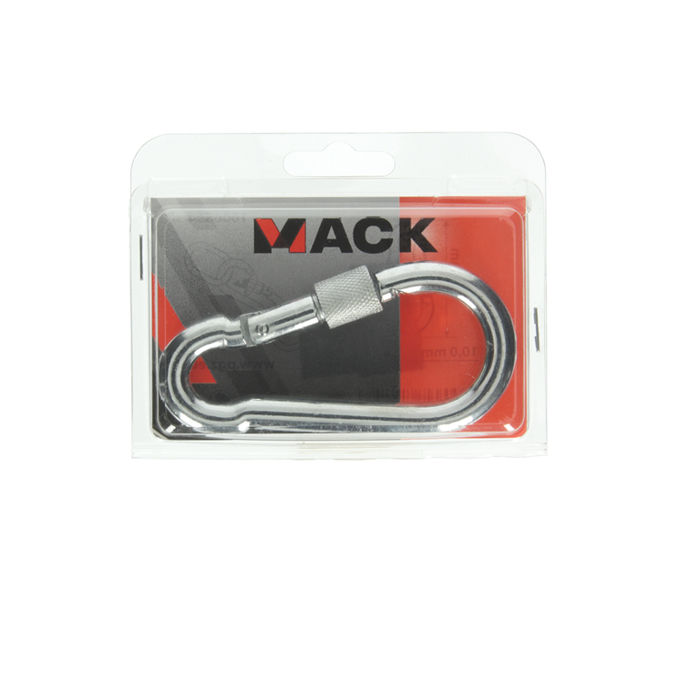 Mack 1006894 - 1 mosquetón + candado. galvanizado 10mm azul | 5 piezas