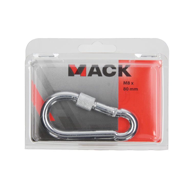 Mack 1006895 - 1 mosquetón + candado. galvanizado 8mm azul | 5 piezas