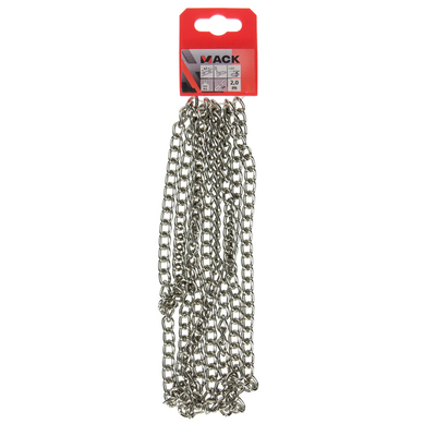 Mack 1006932 - catena gourmette nichelata ø 2.5mm l 8mm 2m | 5 pezzi