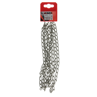 Mack 1006934 - catena gourmette nichelata ø 2mm l 12.4mm 2m | 5 pezzi