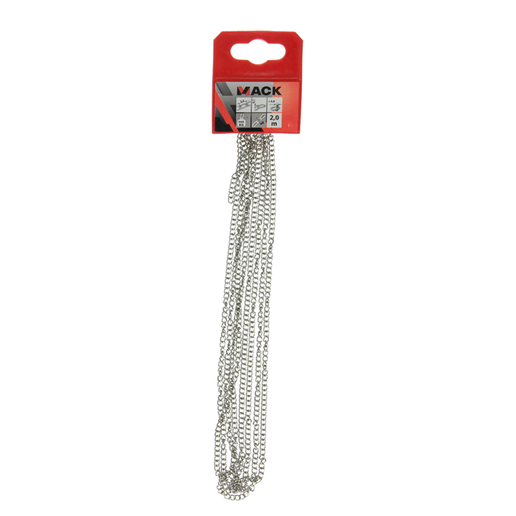 Mack 1006936 - cadena gourmette niquelada ø 0,7mm l 3mm 2m | 5 piezas