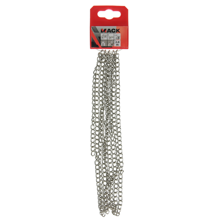 Mack 1006937 - cadena gourmette niquelada ø 1,5mm l 4,5mm 2m | 5 piezas