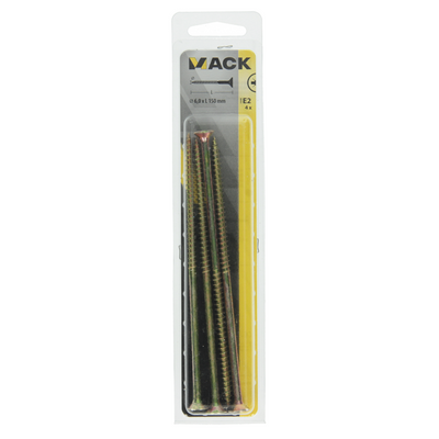 Mack 1006977 - vite per truciolare con testa zincata gialla 4pz 6 x 150mm | 5 pezzi