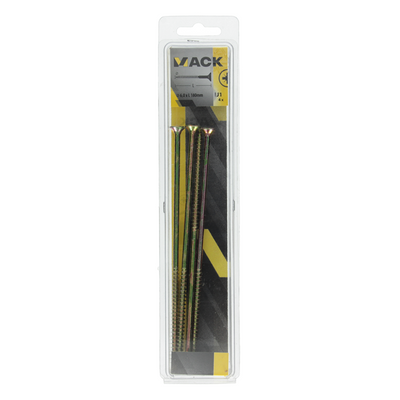 Mack 1006979 - vite per truciolare con testa zincata gialla 4pz 6 x 180mm | 5 pezzi