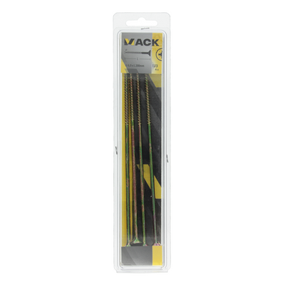 Mack 1006980 - vite per truciolare con testa zincata gialla 4pz 6 x 200mm | 5 pezzi
