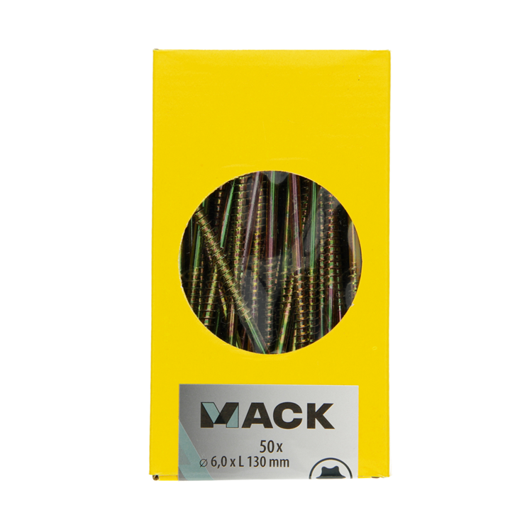 Mack 1006992 - escritura en chip. vzkop-selfb amarillo galvanizado 50 piezas 6 x 130 mm | 3 piezas