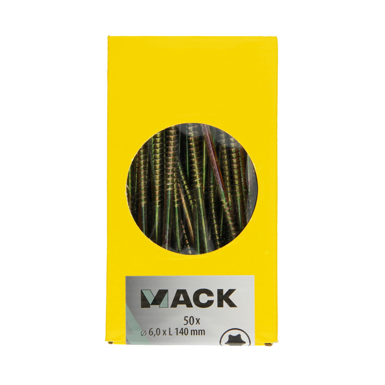 Mack 1006993 - escritura en chip. vzkop-selfb amarillo galvanizado 50 piezas 6 x 140 mm | 3 piezas