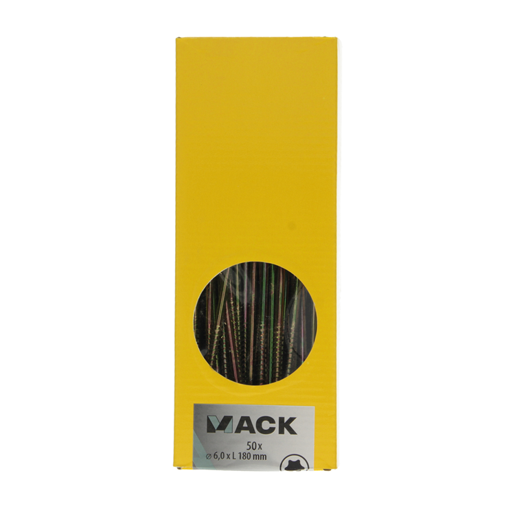 Mack 1006995 - chip plsrf. vzkop-selfb amarillo galvanizado 50 piezas 6 x 180 mm | 1 pieza