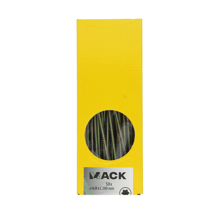 Mack 1006996 - escritura en chip. vzkop-selfb amarillo galvanizado 50 piezas 6 x 200 mm | 1 pieza