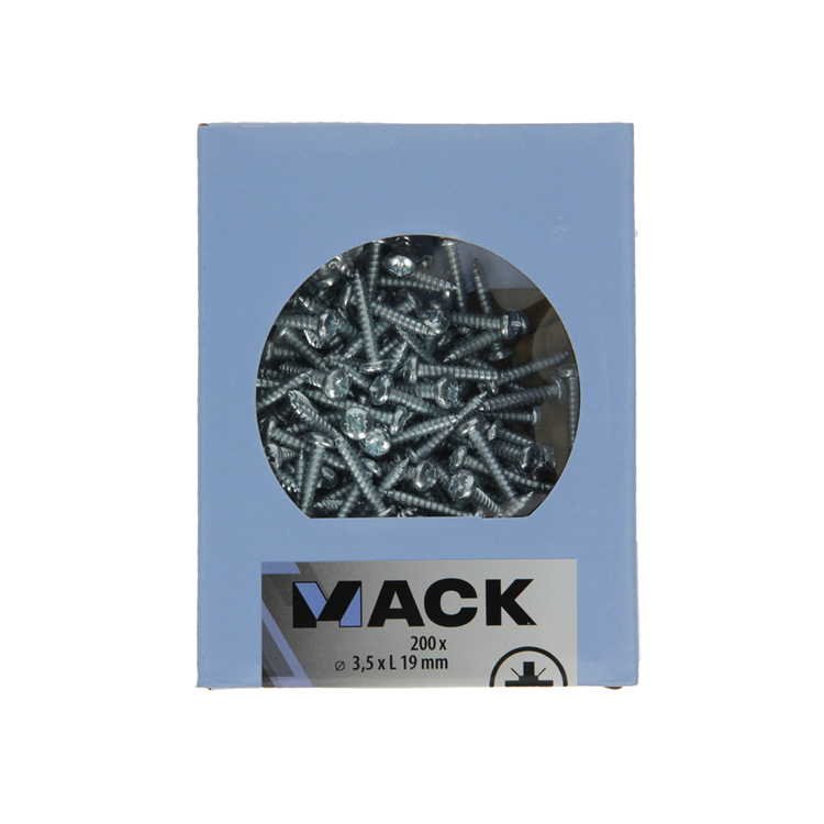 Mack 1006997 - autorroscante. tornillo culata 200 200 uds 3,5x19mm | 5 piezas