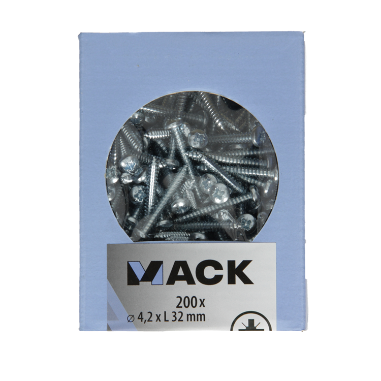 Mack 1006999 - autorroscante. tornillo culata 200 200 uds 4,2x32mm | 5 piezas