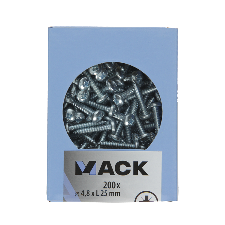 Mack 1007000 - autorroscante. tornillo culata 200 200 uds 4,8x25mm | 5 piezas