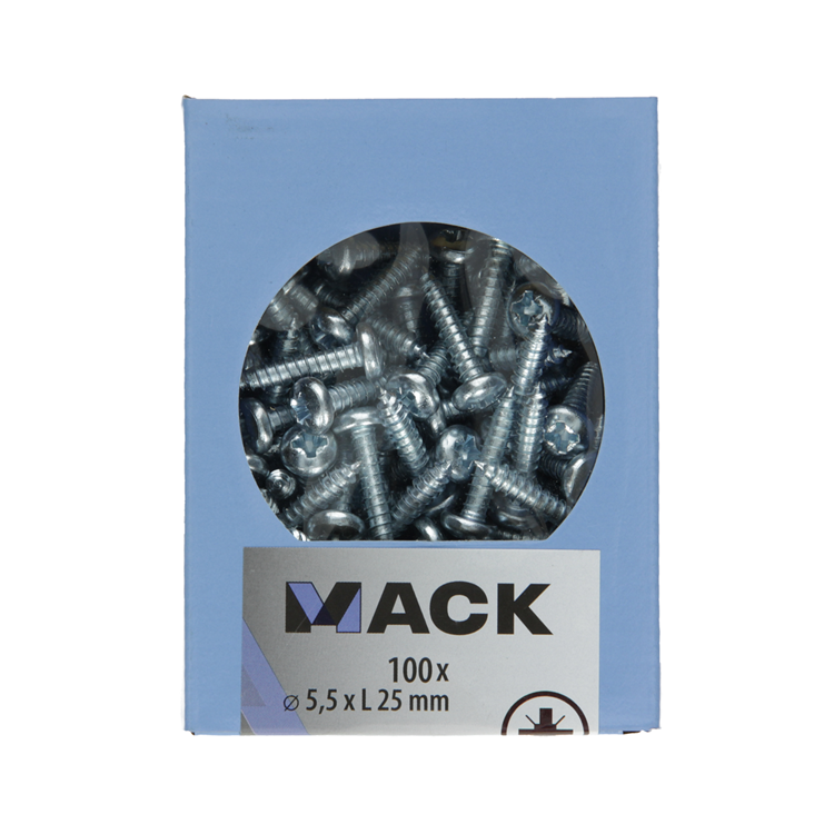 Mack 1007005 - autorroscante. tornillo culata 100 100 uds 5,5x25mm | 3 piezas