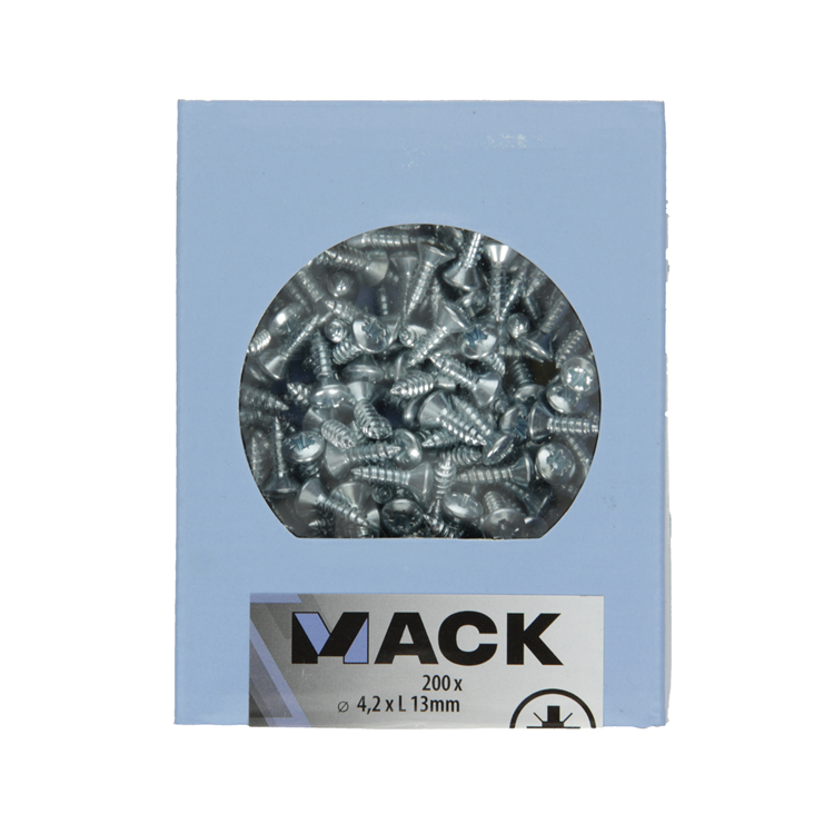 Mack 1007008 - autorroscante. tornillo cabeza bvz 200 200 uds 4,2x13mm | 5 piezas