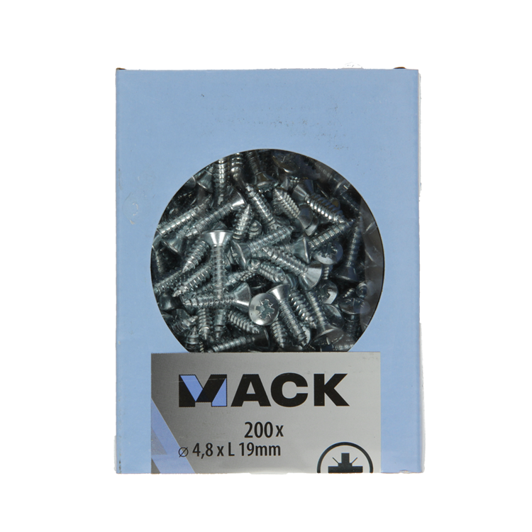 Mack 1007009 - autorroscante. tornillo cabeza bvz 200 200 uds 4,8x19mm | 5 piezas