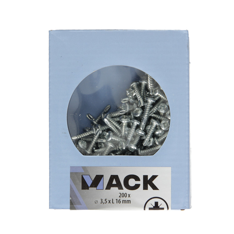 Mack 1007011 - tornillo autoperforante culata 200 200 uds 3,5x16mm | 5 piezas
