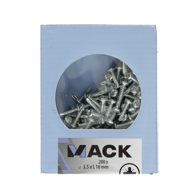 Mack 1007011 - zelfbor. schroef cyl. kop 200 200 st 3,5x16mm | 10 stuks