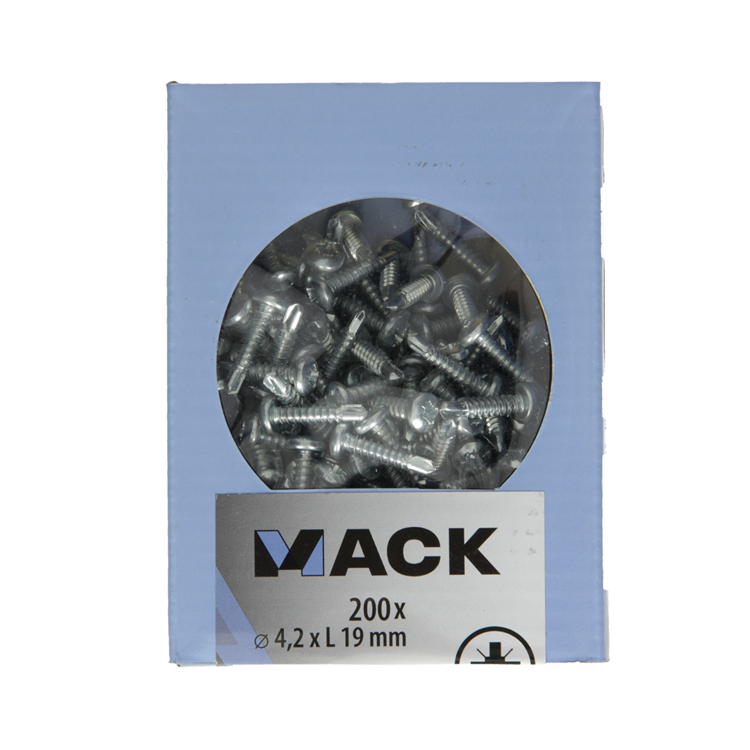 Mack 1007013 - tornillo autoperforante culata 200 200 uds 4,2x19mm | 5 piezas