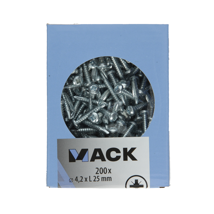 Mack 1007014 - tornillo autoperforante culata 200 200 uds 4,2x25mm | 5 piezas