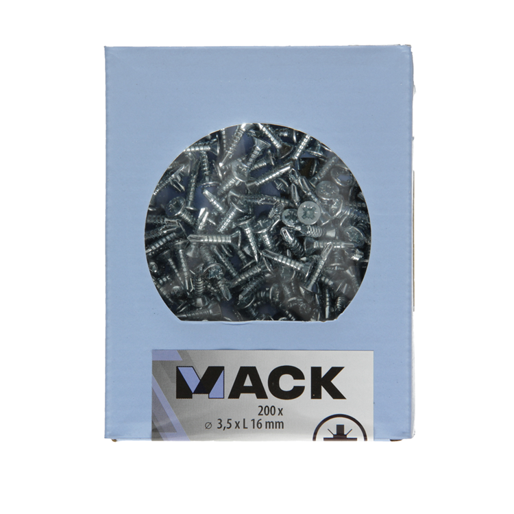 Mack 1007016 - tornillo autoperforante cabeza vz 200 200 uds 3,5x16mm | 5 piezas