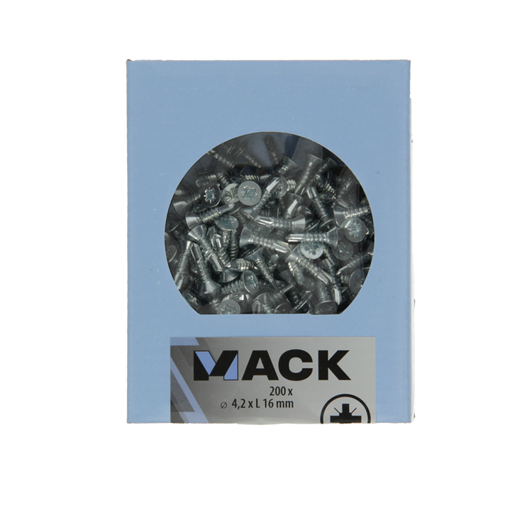 Mack 1007017 - tornillo autoperforante cabeza vz 200 200 uds 4,2x16mm | 5 piezas