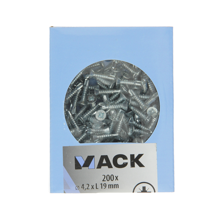Mack 1007018 - tornillo autoperforante cabeza vz 200 200 uds 4,2x19mm | 5 piezas