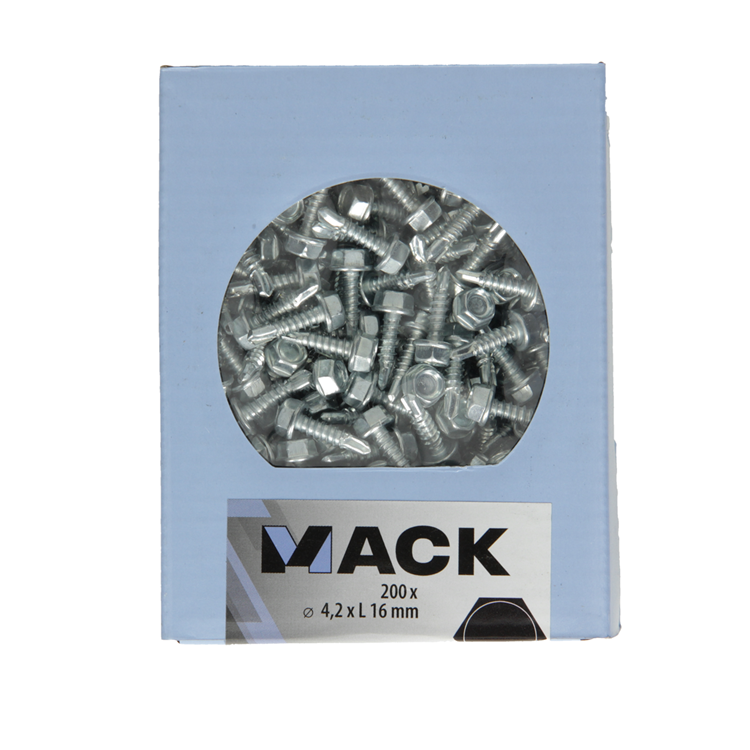 Mack 1007020 - tornillo hexagonal autoperforante 200 200 uds 4,2x16mm | 5 piezas
