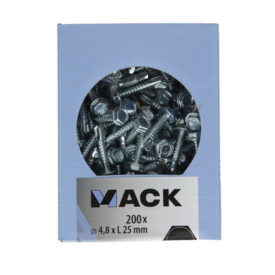 Mack 1007022 - zelfbor. schroef zeskant 200 200 st 4,8x25mm | 5 stuks