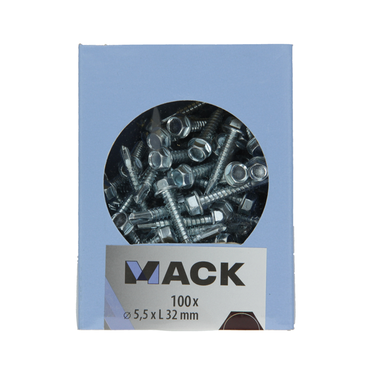 Mack 1007024 - tornillo hexagonal autoperforante 100 100 uds 5,5x32mm | 3 piezas
