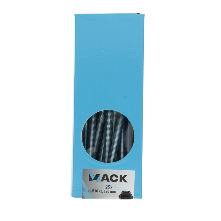 Mack 1007086 - perno grifo + tuerca galvanizada 25 piezas 10 x 120 mm | 1 pieza