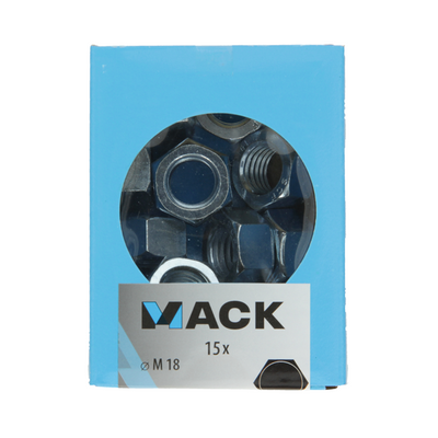 Mack 1007102 - zeskantmoeren 15 st m18 | 5 stuks