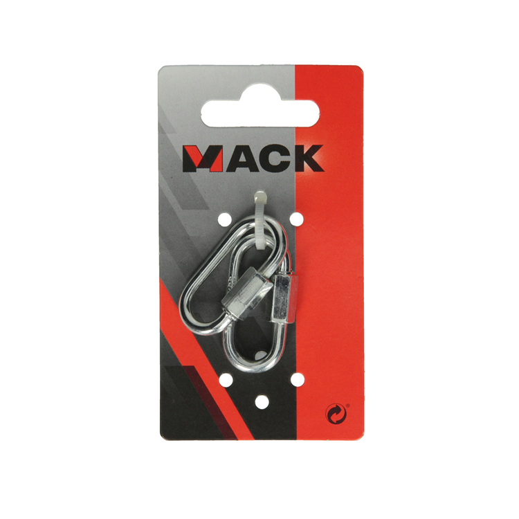 Mack 1008488 - 2 eslabones vacíos + tuerca 4mm galvanizada | 10 piezas