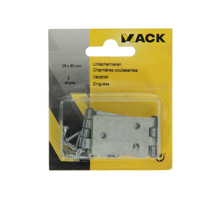 Mack 1013481 - 2 bisagras de cinta galvanizadas h 25 x w 80 mm | 5 piezas
