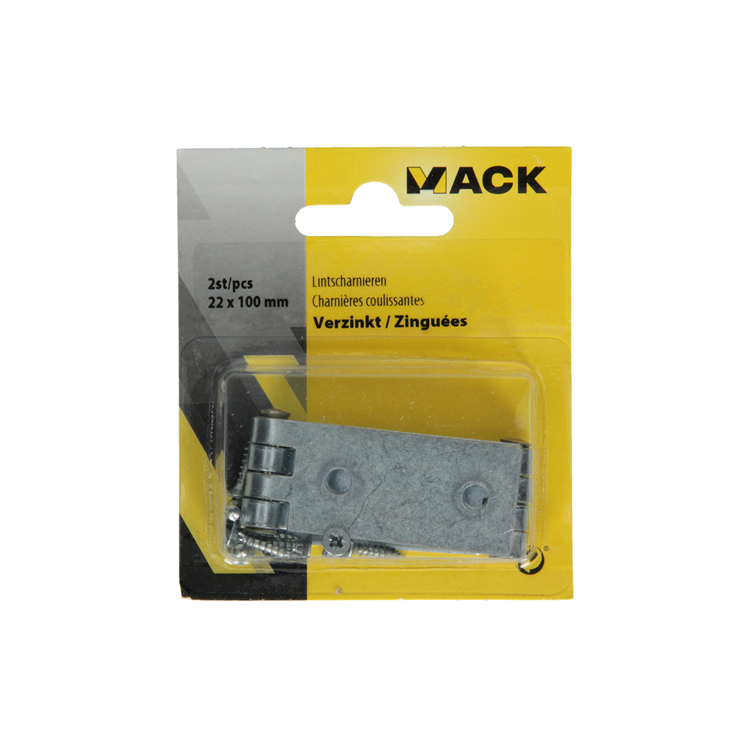 Mack 1013482 - 2 bisagras de cinta galvanizadas h 22 x w 100 mm | 5 piezas