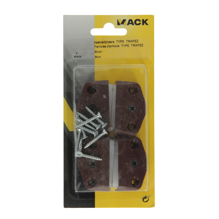 Mack 1013470 - Conectores de panel 4 trapecio marrón | 5 piezas