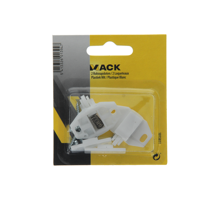 Mack 1015811 - 2 cierres de rodillos de plástico blanco | 10 piezas