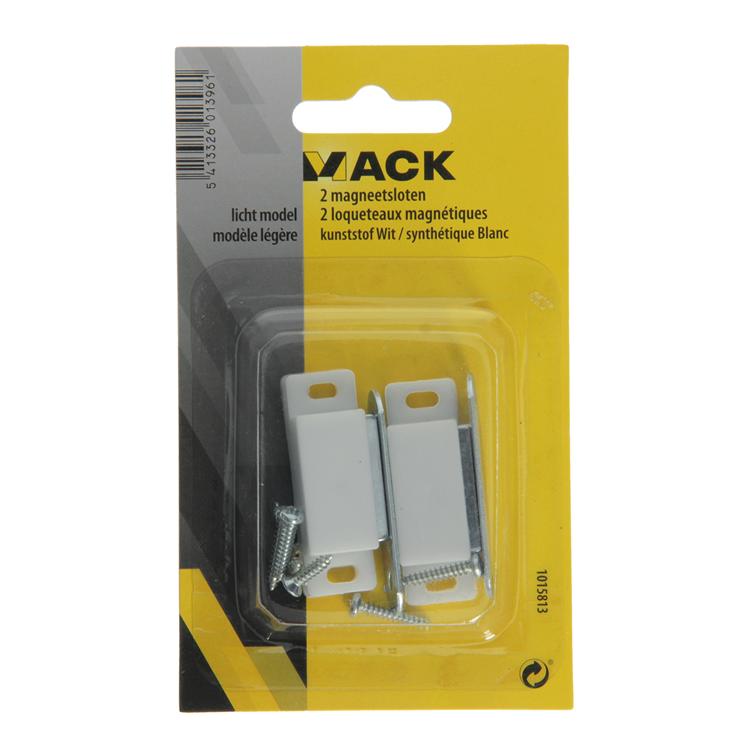 Mack 1015813 - 2 cerraduras magnéticas, modelo ligero, plástico blanco | 10 piezas