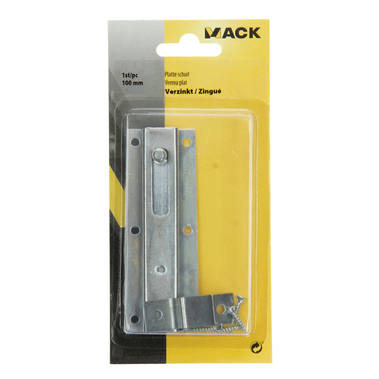 Mack 1013278 - 1 corredera plana galvanizada a 100 - b 25 mm | 5 piezas