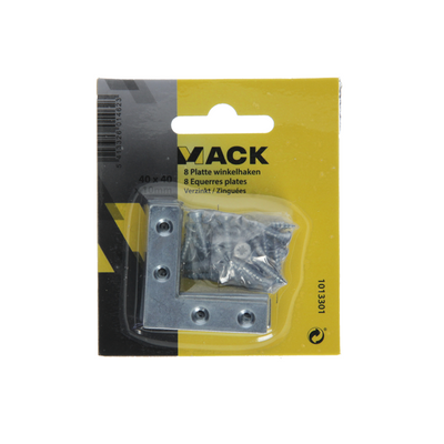 Mack 1013301 - 8 flat squares galvanized 40x40x10x2mm | 10 pieces