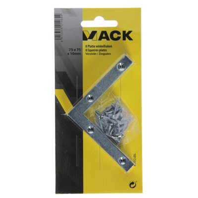 Mack 1013304 - 8 flat squares galvanized 75x75x10x2mm | 10 pieces