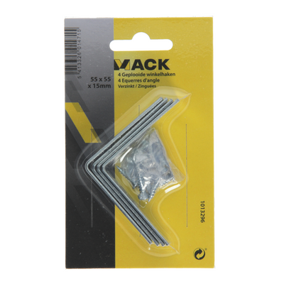 Mack 1013296 - 4 folded squares galvanized 55x55x15x2mm | 10 pieces