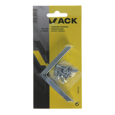 Mack 1013297 - 4 folded squares galvanized 63x63x16x2mm | 10 pieces