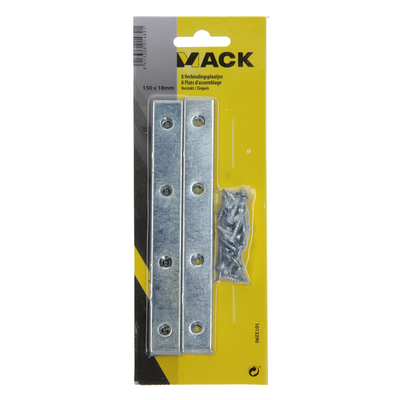 Mack 1013290 - 8 connecting plates galvanized 150x18mmx2mm | 10 pieces