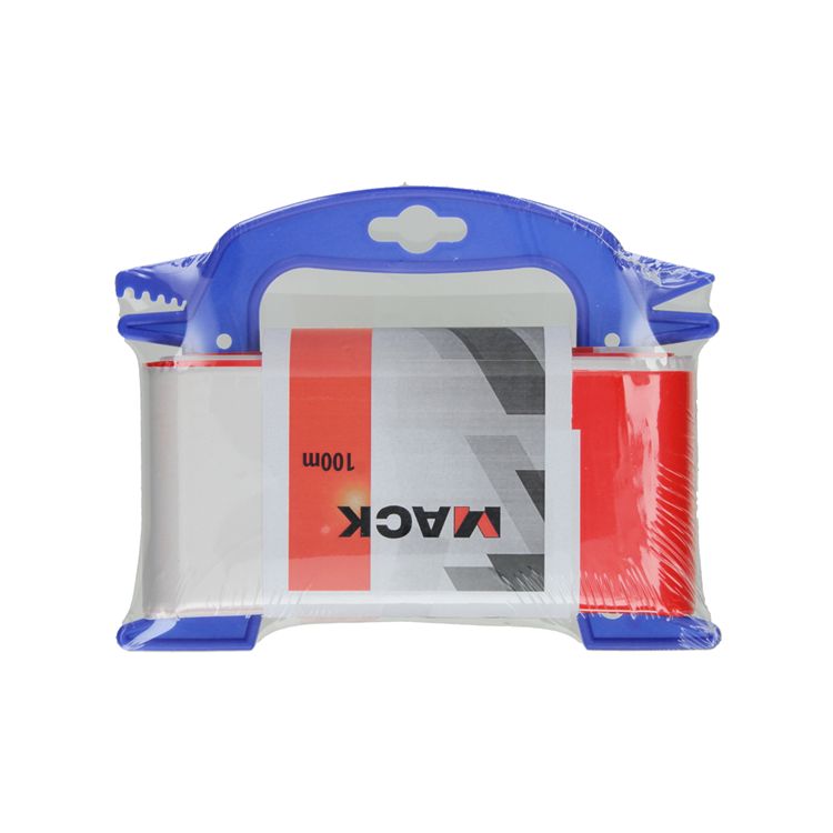 Mack 1014099 - Cinta barrera roja blanca carrete 75mm x 100m 35 micras | 5 piezas