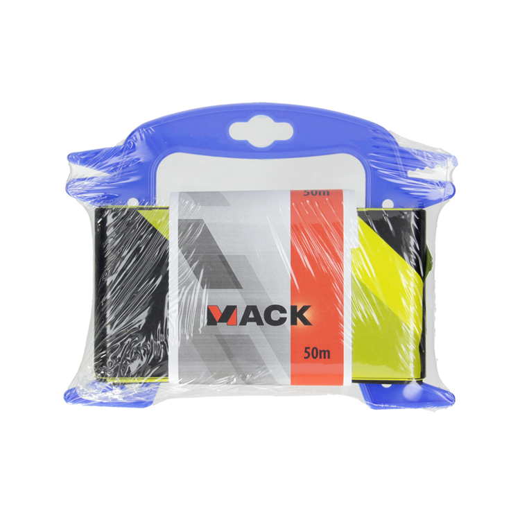 Mack 1014223 - Cinta barrera amarilla negra carrete 75mm x 50m 35 micras | 5 piezas