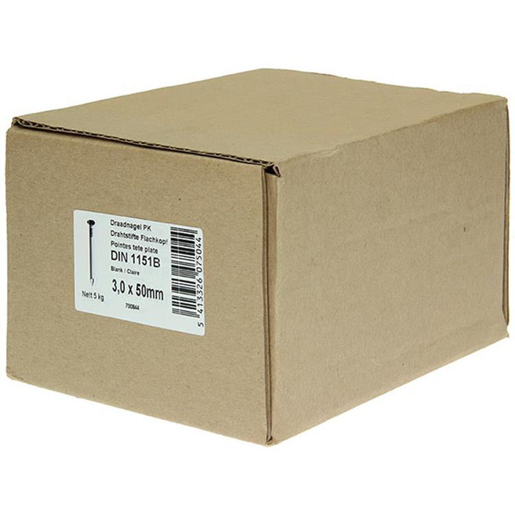 1015643 - caja 5kg. clavos cabeza plana 3,0x50 mm | 2 piezas