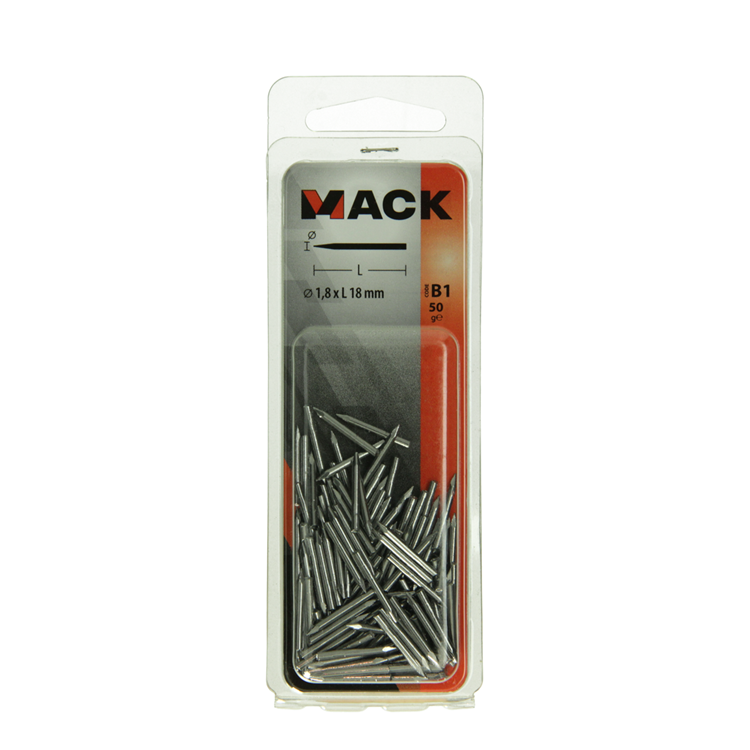 Mack 1017197 - clavo diamantado acero sin tratar 50gr 1,8 x 18 mm | 10 piezas