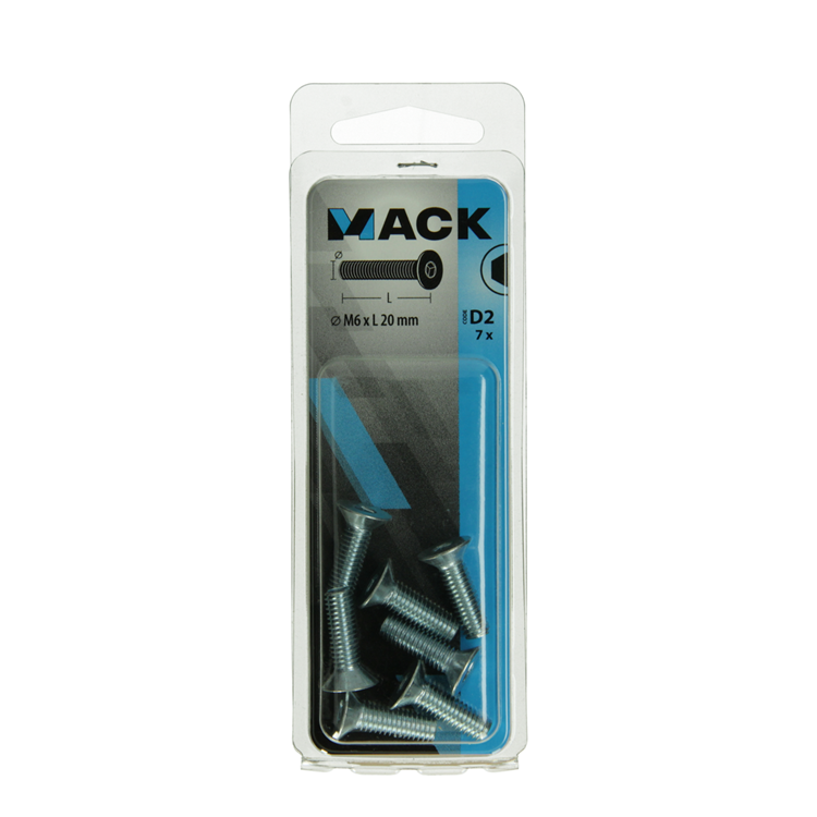 Mack 1017658 - perno hexagonal chapado. condición de cabeza 7 piezas m6x20 | 10 piezas