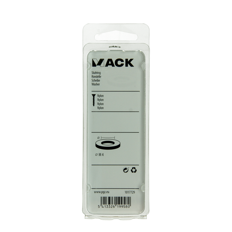 Mack 1017729 - arandela nailon 12 piezas m4 | 10 piezas